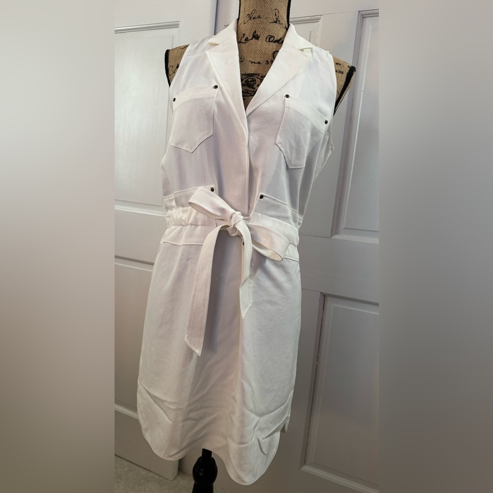 Banana Republic White Sleeveless Dress